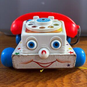 Vintage 1961 Fisher Price Chatter Telephone-Rolling Phone #747